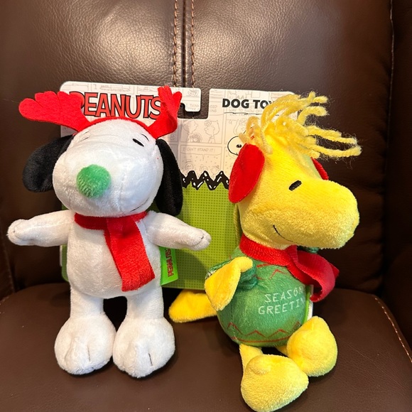 Peanuts Charlie Brown’s Reindeer Snoopy and Woodstock Soft Pet Toys BRAND NEW!! - Picture 1 of 3
